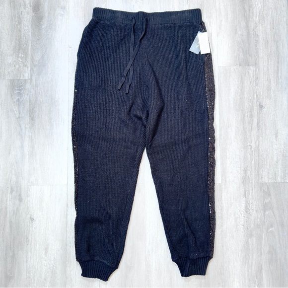 Sweater Knit Sequined Jogger Sweatpants XL - Picture 2 of 5